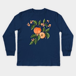 Peach pattern 1 Kids Long Sleeve T-Shirt